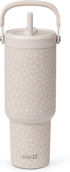 Ello Oasis Go+ 26oz Insulated Stainless Steel Tumbler with Straw, Wild Dot