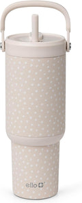 Ello Oasis Go+ 26oz Insulated Stainless Steel Tumbler with Straw, Wild Dot