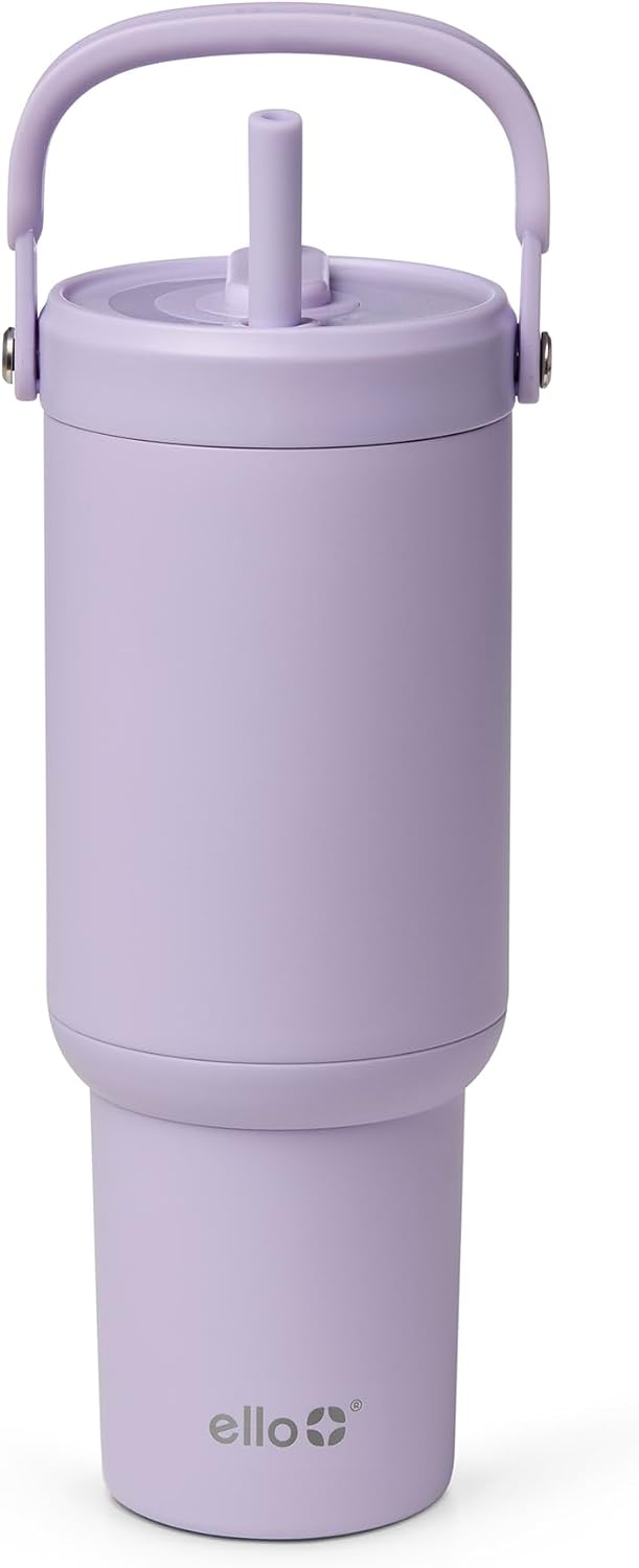 Ello Oasis Go+ 26oz Insulated Stainless Steel Tumbler with Straw, Orchid