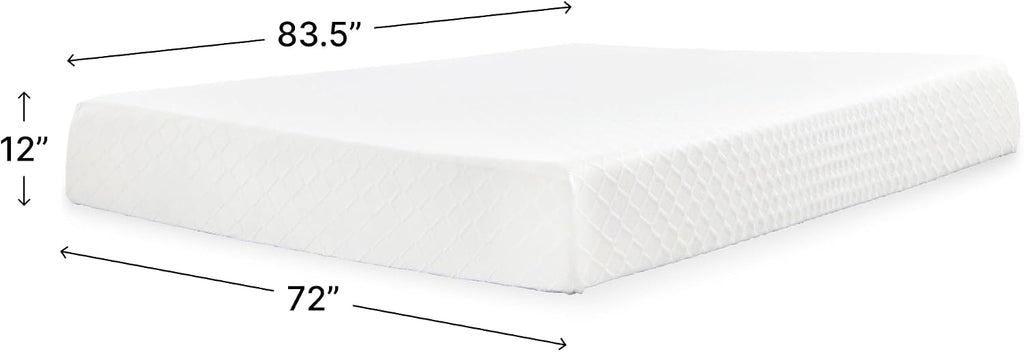 Signature Design by Ashley Memory Foam Mattress in a Box, California King | Stretch knit cover, High-density foam, Medium Firm comfort, Low motion transfer, CertiPUR-US certified foam, Chime Series