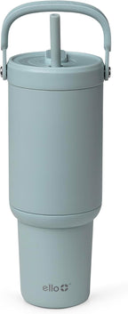 Ello Oasis Go+ 32oz Insulated Stainless Steel Tumbler with Straw,Salt Water