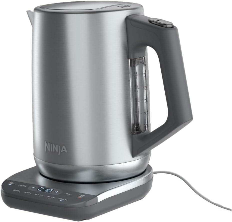 Ninja Precision Electric Kettle, 7-Cup, Rapid Boil, Stainless, KT200