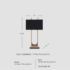 Signature Design by Ashley Table Lamp, Tall Modern Marble, Black and Brass | 32.75-inch open metal frame with brass-tone and black finish, White marble base with black fabric shade, Malana Series