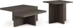 Signature Design by Ashley Zendex Contemporary Table Set with Pedestal Base, Set of 2, Dark Brown