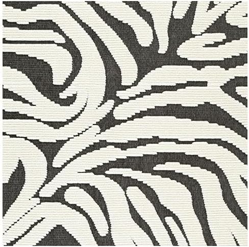 Signature Design by Ashley Thomwith Contemporary Indoor Washable Zebra Design 8 x 10 Rug with Non Slip Backing, Black & White