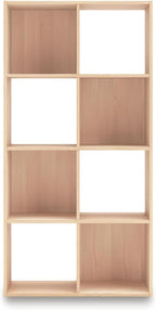 Signature Design by Ashley 8 Cube Storage Organizer Bookshelf, Light Brown | Durable engineered wood, Space-saving vertical 8-cubby floor mount, Fits standard 10.5-inch bins, Piperton Series
