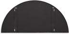 Signature Design by Ashley Denlow Accent Mirror, Black Half Moon Mirror | 50-inch half moon glass mirror, Arched thin frame design, Multi-directional mounting, Elegant living room decor