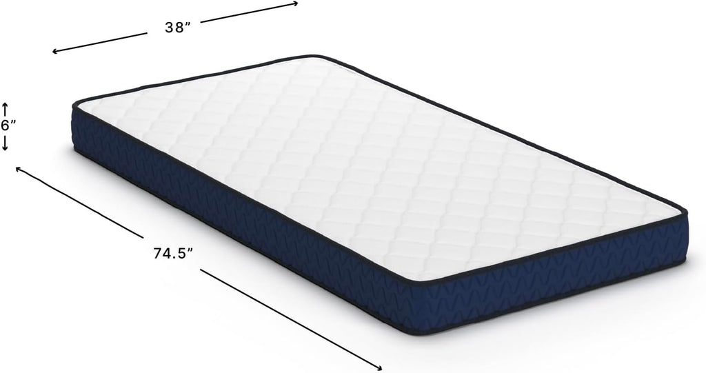 Signature Design by Ashley Memory Foam Twin Mattress, 6-Inch Medium Firm | Low profile CertiPUR-US certified bed in a box, Ideal for guest rooms