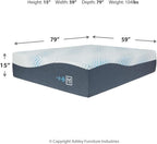 Signature Design by Ashley Millennium Luxury Plush Gel Latex Hybrid 15 Inch Mattress, Queen, White