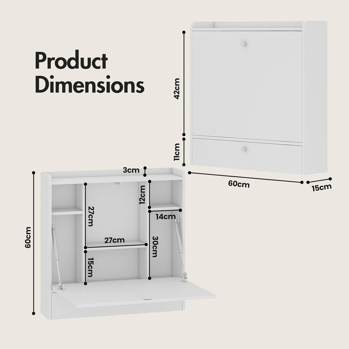 Wall Mounted Table Folding Desk Drop Leaf Floating Table Computer Desk