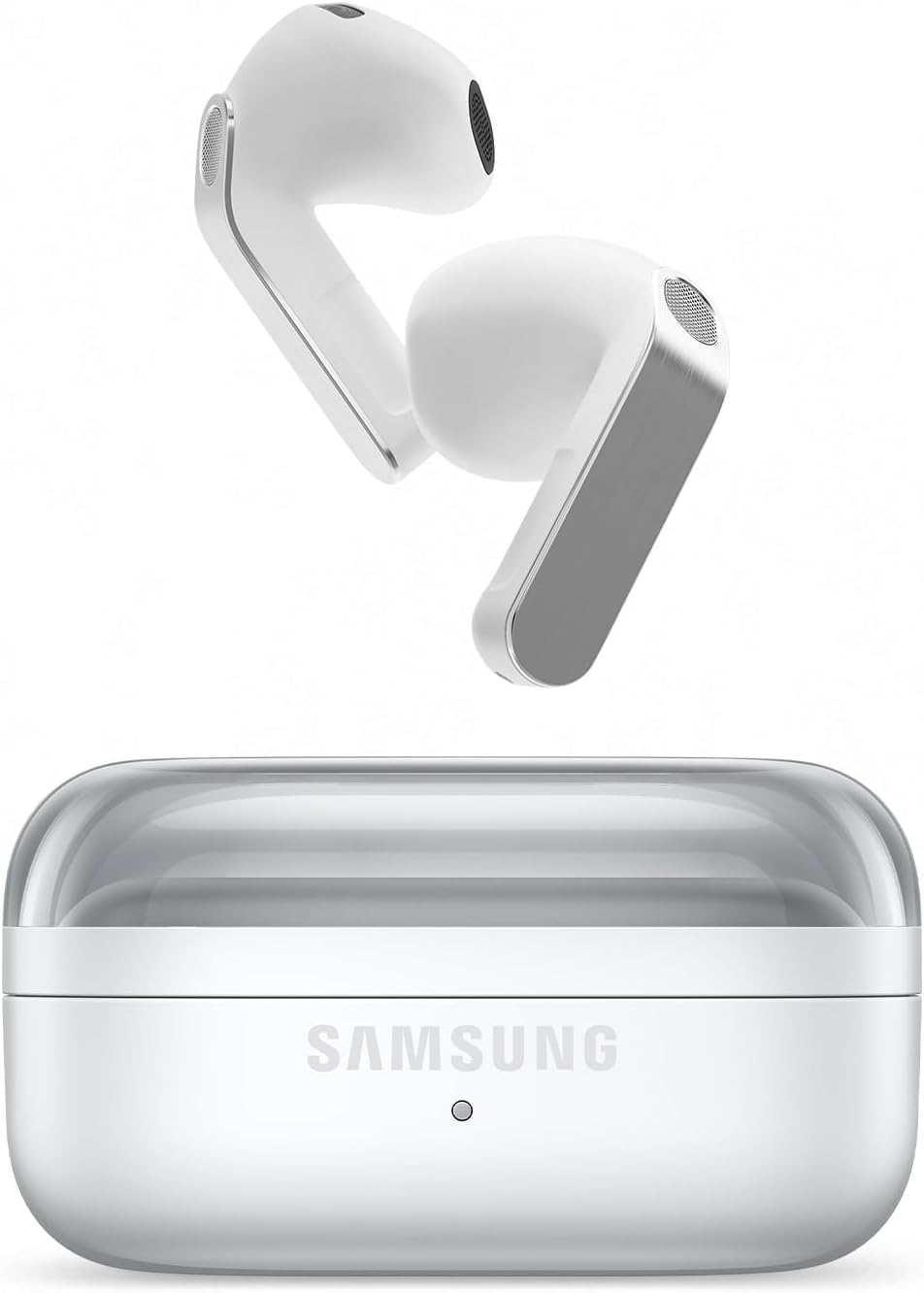Samsung Galaxy Buds4, Wireless Bluetooth Earbuds, Real Metal Blade, 1-Way Speaker, 24-bit / 96 kHz Ultra Codec, 360 Audio, ANC, White, 2 Year Extended Warranty (UK Version)
