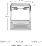 Signature Design by Ashley Chaseton Modern Glam Accent End Table, Silver Finish