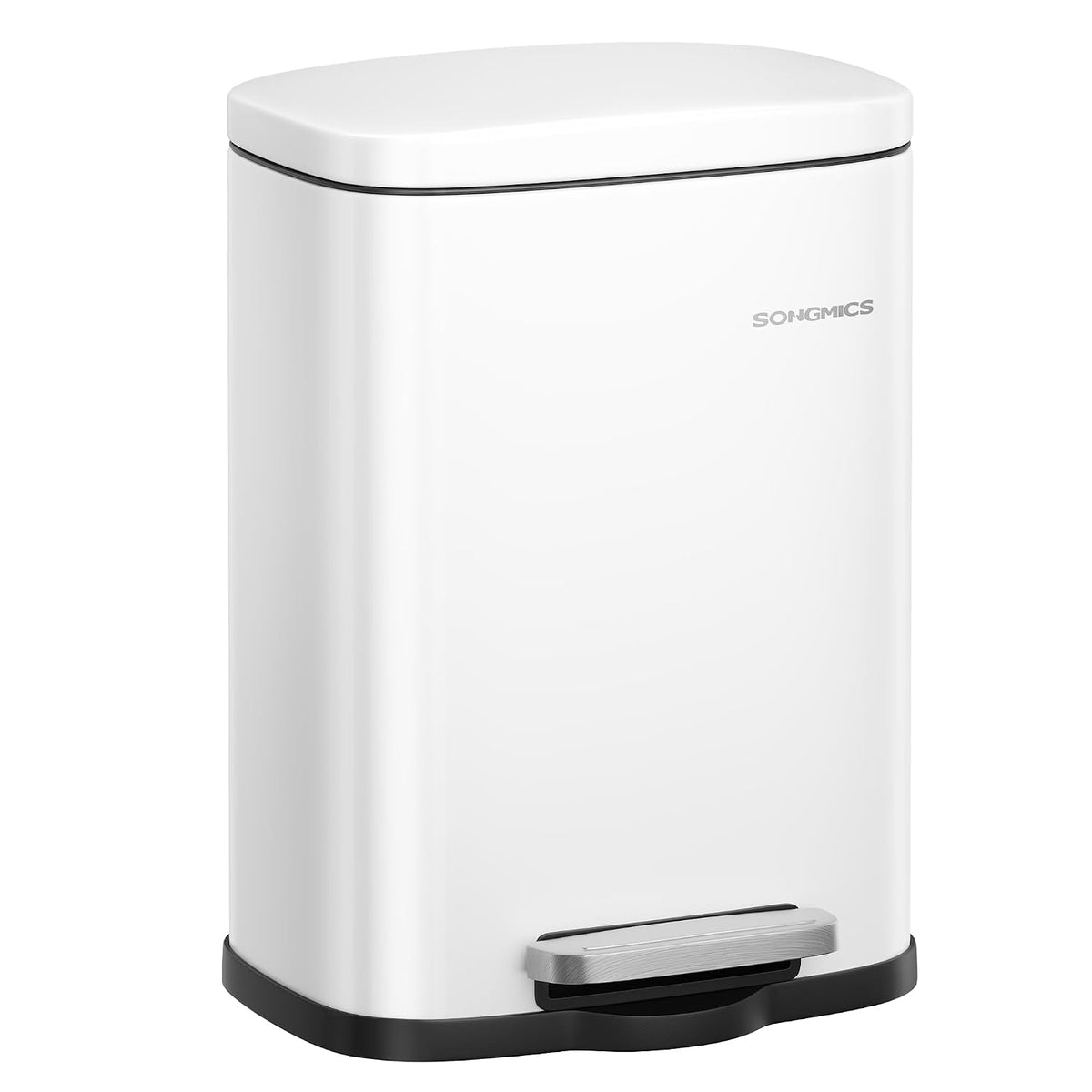 SONGMICS 13 Gallon (50 L) Trash Can, Stainless Steel, Step-On Pedal