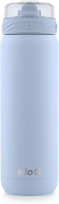 Ello Cooper 22oz Insulated Stainless Steel Water Bottle with Straw, Blue