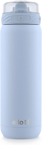 Ello Cooper 22oz Insulated Stainless Steel Water Bottle with Straw, Blue