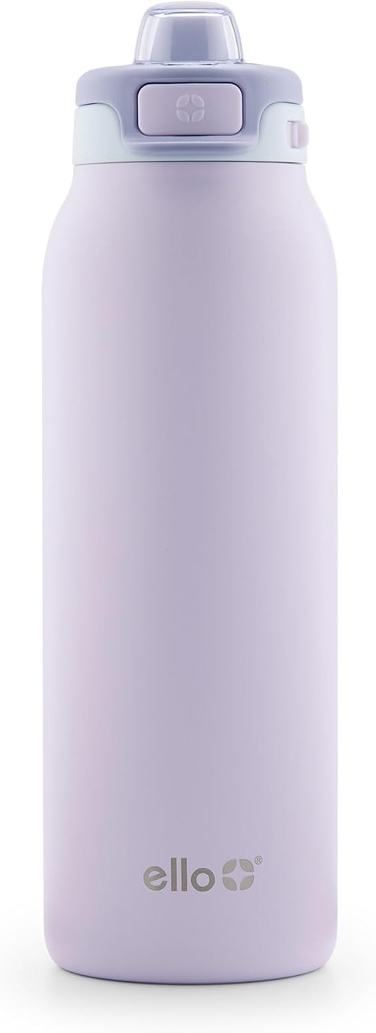 Ello Pop & Fill Insulated Stainless Steel Water Bottle with Quick Fill Lid, Leakproof Locking, Sip or Chug Spout, BPA-Free, Double Wall Vacuum Insulated for Sports, Travel & School- 22oz / 32oz / 40oz
