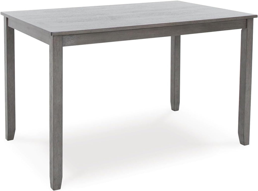 Signature Design by Ashley Caitbrook Counter Height Dining Table Set for 6 | Hardwood solids, Acacia veneer and MDF substrate table, 6 upholstered space-saving stools, Antiqued gray wash finish