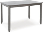 Signature Design by Ashley Caitbrook Counter Height Dining Table Set for 6 | Hardwood solids, Acacia veneer and MDF substrate table, 6 upholstered space-saving stools, Antiqued gray wash finish