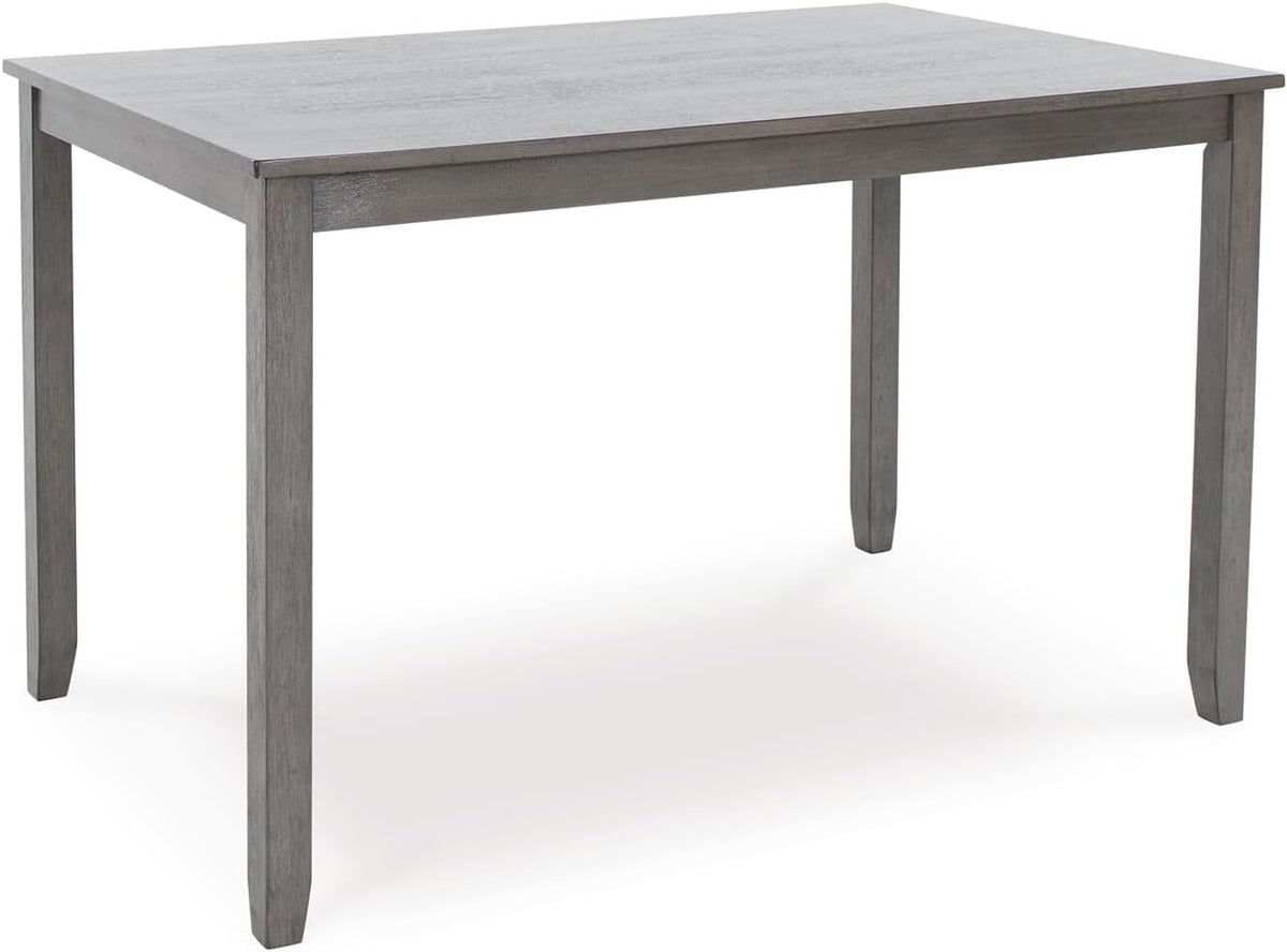 Signature Design by Ashley Caitbrook Counter Height Dining Table Set for 6 | Hardwood solids, Acacia veneer and MDF substrate table, 6 upholstered space-saving stools, Antiqued gray wash finish