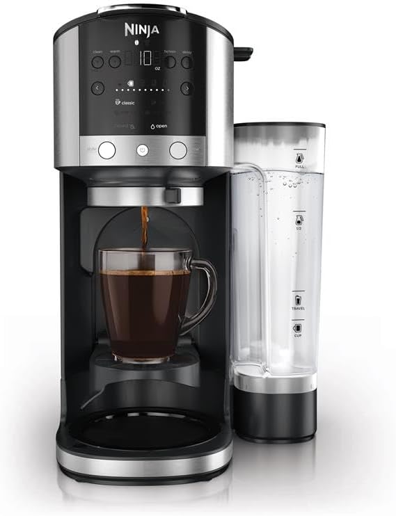 Ninja DualBrew Coffee Maker, Grounds & Pods, Stainless Steel, GP161 | Brew Classic, Rich, Over Ice, & Cold Brew, Brew Single-Serve Cup to Full 12-Cup Carafe