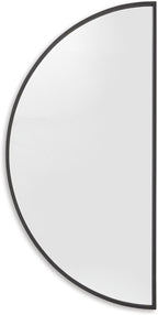 Signature Design by Ashley Denlow Accent Mirror, Black Half Moon Mirror | 50-inch half moon glass mirror, Arched thin frame design, Multi-directional mounting, Elegant living room decor