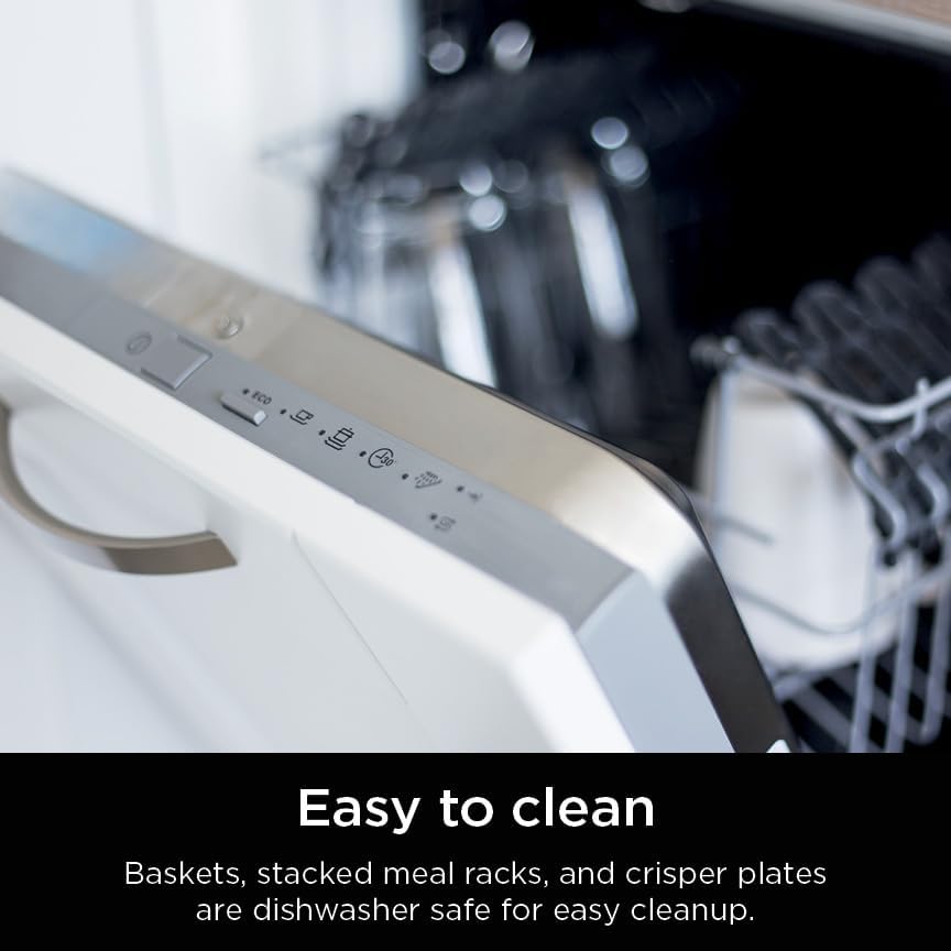 Ninja Air Fryer DoubleStack, 8 Qt, 6-in-1, Black, SL201 | Air fry, broil, roast, bake, reheat, dehydrate, Cooks 4 foods at once, Smart Finish, Match Cook