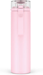 Ello Syndicate 20oz Glass Water Bottle with Flip Lid and Sleeve, Cashmere