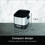 Ninja Luxe Café Knock Box, Holds 10 Double Shot Pucks, XSKKNOCKBOX | Accessories for Espresso Machine, Easy & Mess-Free Puck Disposal, Coffee & Espresso Grounds, Non-slip Base, Removable Bar