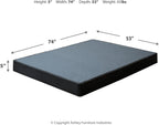 Signature Design by Ashley Full Box Spring, 5 Inch Low Profile Metal | Sturdy metal box spring alternative, Removable black and gray fabric cover, Rounded corners designed to prevent bumps