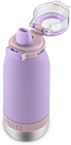 Ello Emma 14oz Insulated Stainless Kids Water Bottle with Straw, Lilac/Cashmere
