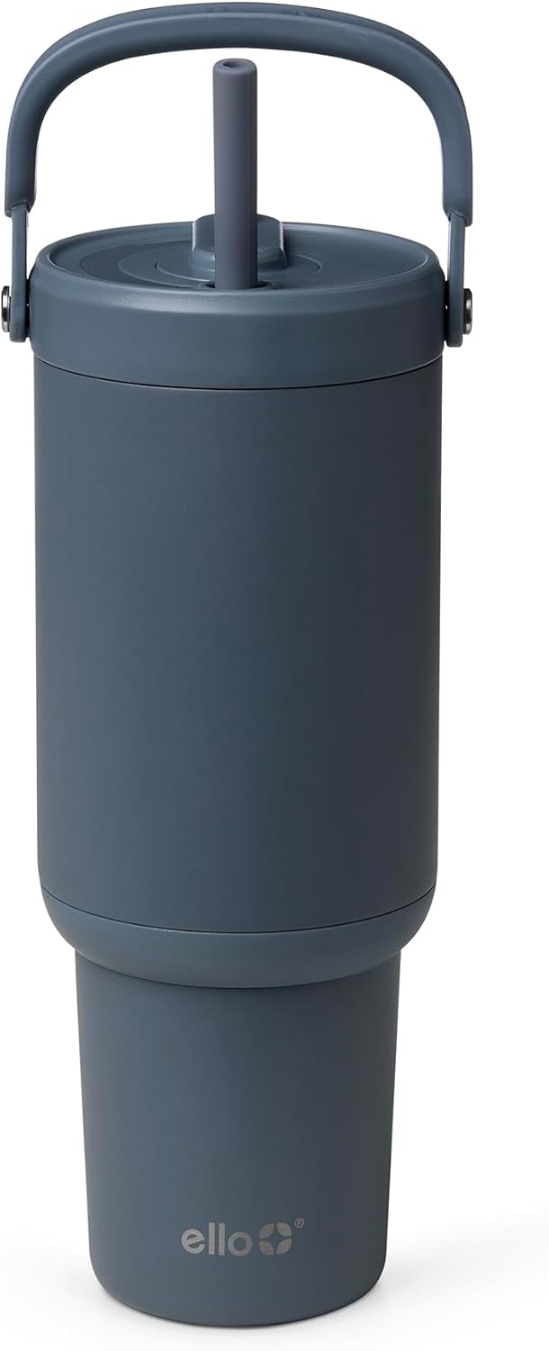 Ello Oasis Go+ 32oz Insulated Stainless Steel Tumbler with Straw, Horizon