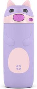 Ello Ellies 12oz Stainless Steel Leakproof Kids Water Bottle, Cat
