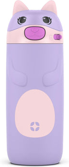 Ello Ellies 12oz Stainless Steel Leakproof Kids Water Bottle, Cat