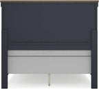 Signature Design by Ashley Kids Full Wood Panel Bed Frame, Blue & Brown | Traditional Shaker style silhouette, Two-tone slate blue and light brown finish, Box spring required, Landocken Series