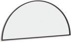 Signature Design by Ashley Denlow Accent Mirror, Black Half Moon Mirror | 50-inch half moon glass mirror, Arched thin frame design, Multi-directional mounting, Elegant living room decor