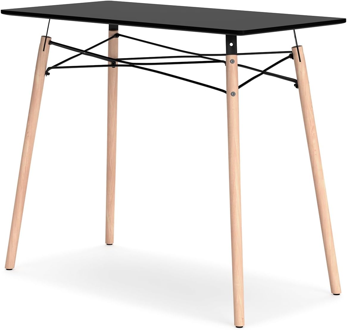 Signature Design by Ashley Jaspeni Industrial Home Office Desk, Black & Light Brown