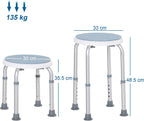 HOMCOM 360° Swivel Seat Bath Shower Stool Adjustable Height Light Blue
