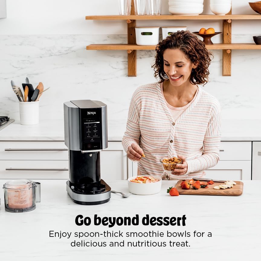 Ninja® CREAMi® 7-in-1 Ice Cream Maker, Ice Cream, Gelato and more, NC301 | Ninja CREAMi transforms frozen bases into ice cream, sorbet and milkshakes at a button touch, from healthy to indulgent.
