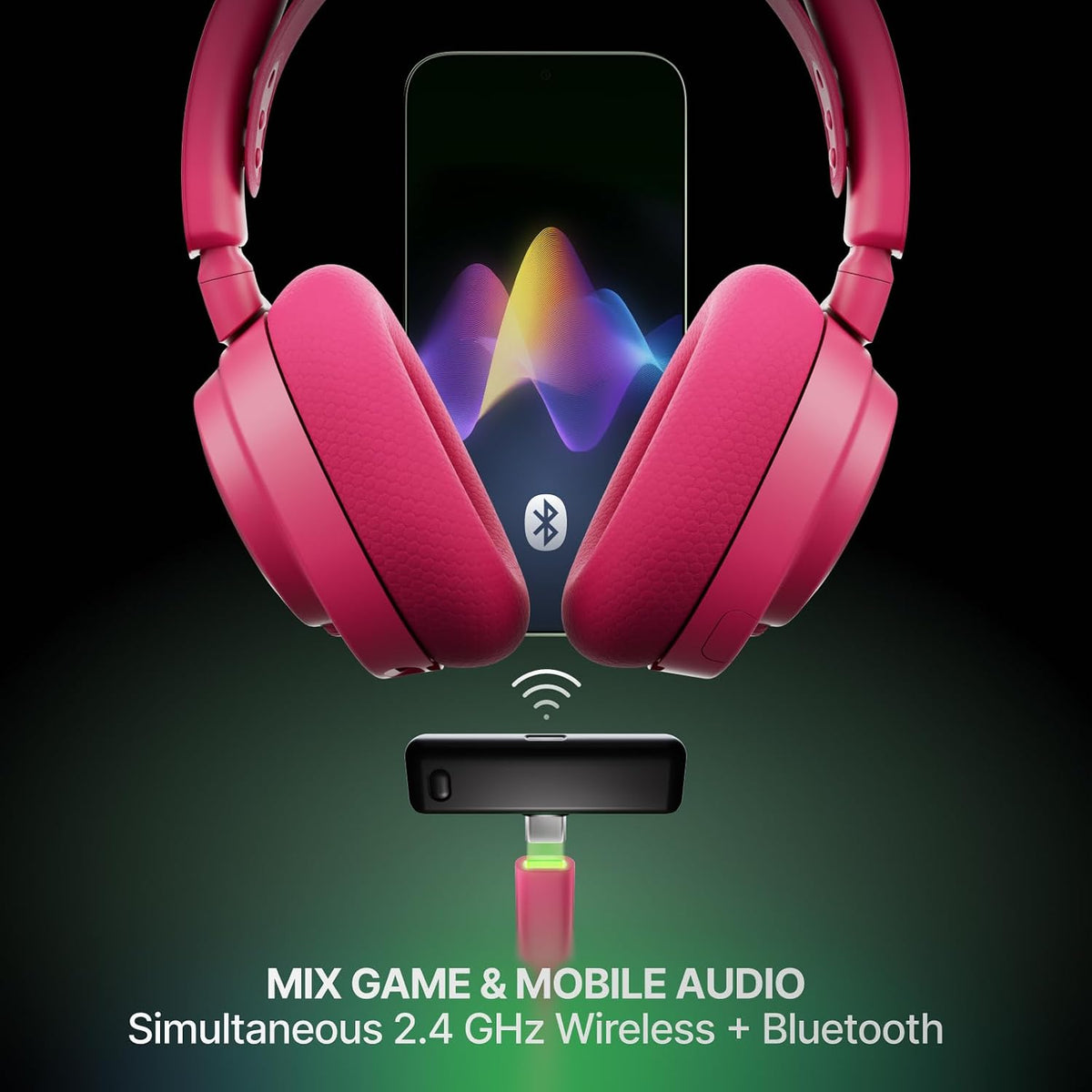 SteelSeries Arctis Nova 7X Wireless Gen 2 - Xbox Headset - Gaming Headset - Mobile App Control - 50+ HR with Fast Charge - Compatible with Xbox PC, Switch & More - Mixable 2.4GHz/Bluetooth - Magenta