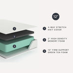 Signature Design by Ashley 12 Inch King Memory Foam Mattress in a Box | Medium Firm comfort with a 12-inch profile and pressure relief, Stretch knit cover for primary bedroom use, Chime Series