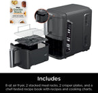 Ninja Air Fryer DoubleStack, 8 Qt, 6-in-1, Black, SL201 | Air fry, broil, roast, bake, reheat, dehydrate, Cooks 4 foods at once, Smart Finish, Match Cook