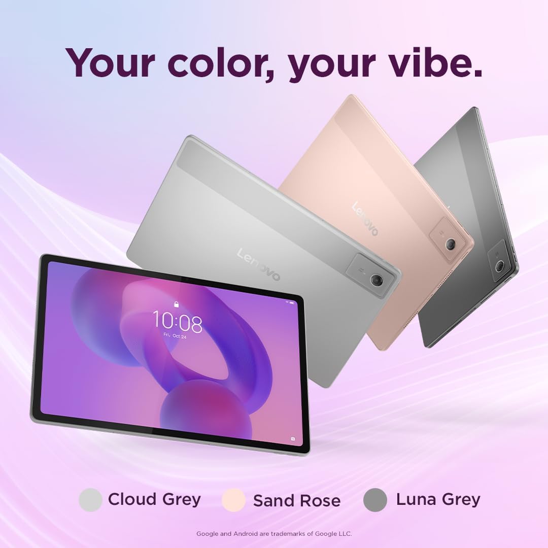 Lenovo Idea Tab Plus Android Tablet | 12.1 inch 2.5K (2560x1600) Display | MediaTek Dimensity 6400 | 8 GB RAM | 256 GB UFS 2.2 | Wi-Fi 5 | Luna Grey |Tab Pen + Folio Case