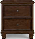 Signature Design by Ashley Danabrin Classic 2 Drawer Nightstand for Bedroom, 26.63" Tall, Dark Brown