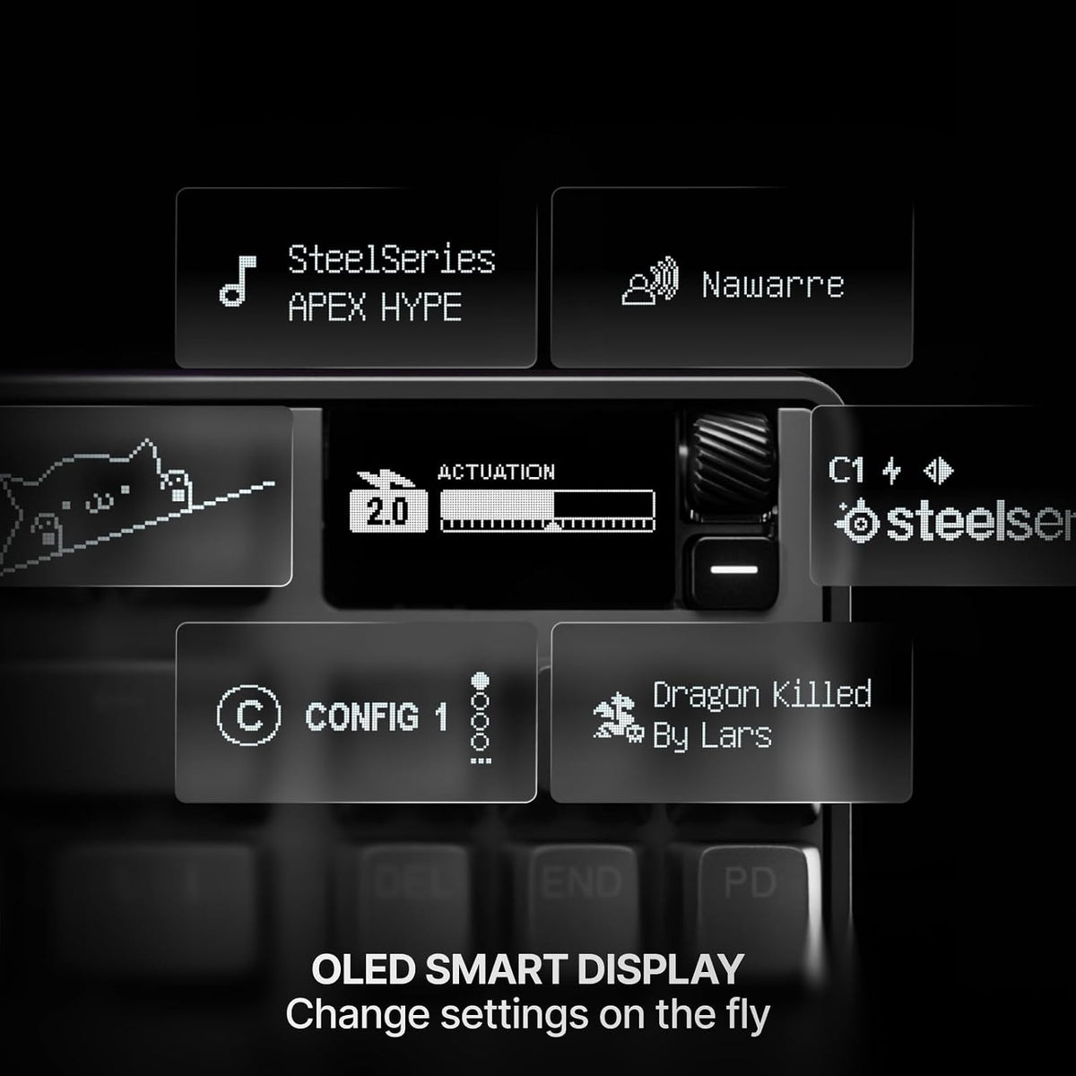 SteelSeries Apex Pro TKL Wireless Gen 3 - Wireless Gaming Keyboard - Adjustable Actuation Hall Effect Switches; Game-Ready Presets - Rapid Trigger, Protection Mode, Rapid Tap/SOC - English QWERTY