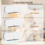 HOMCOM Wall Mounted Space Heater, 2000W Ceramic Heater, White