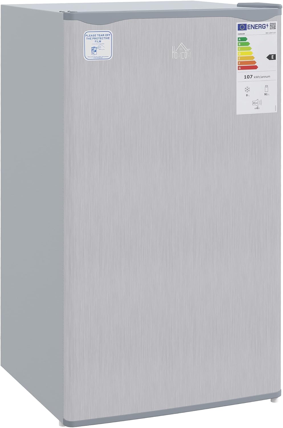 HOMCOM Under Counter Fridge 91L Small Fridge with Chiller Grey