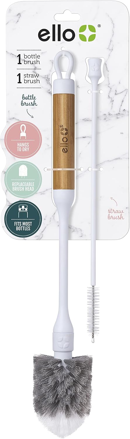 Ello Bottle Brush and Straw Cleaning Set for Water Bottles,