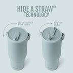 Ello Oasis Go+ 32oz Insulated Stainless Steel Tumbler with Straw,Salt Water