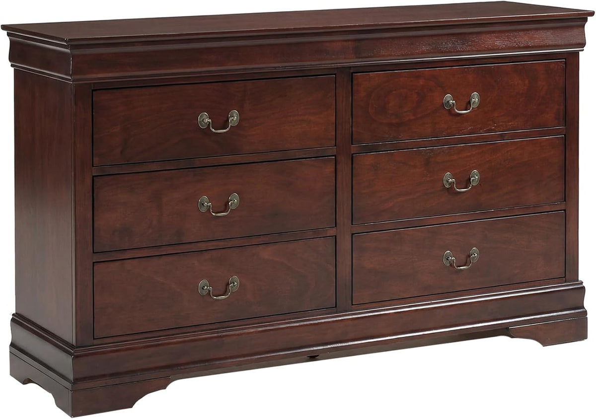 Signature Design by Ashley Alisdair 6 Drawer Bedroom Dresser, Dark Brown | Durable engineered wood, Classic Louis Philippe-style moulding, 6 spacious drawers for master bedroom storage