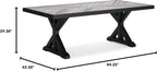 Signature Design by Ashley Beachcroft Outdoor Dining Table, Rust-Resistant Farmhouse Design with Porcelain Tabletop and Umbrella Hole, for Patio Entertaining, Black/Light Gray, 84-Inch